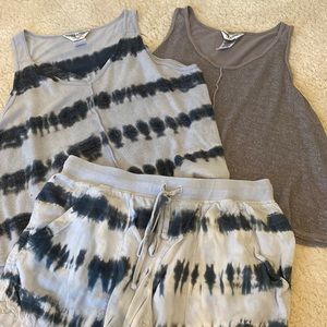 2 tops and one pair of shorts